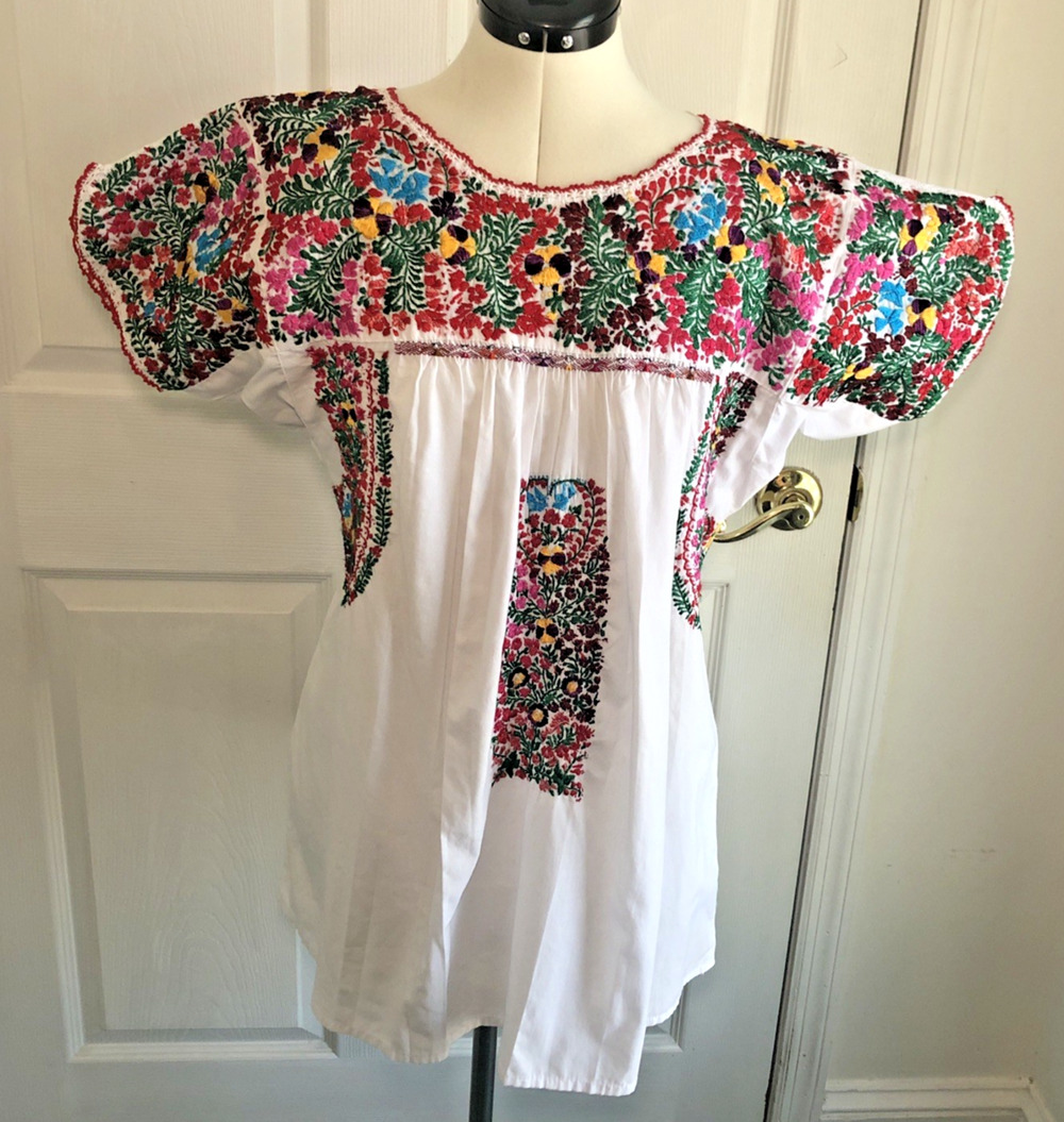 San Antonino Castillo Velasco shirt M Boho hand embroidered Festival cottagecore